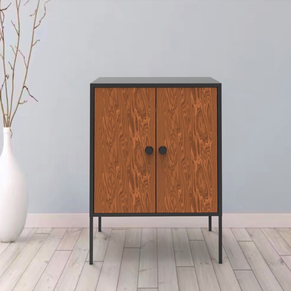 https://www.goldapplefurniture.com/modern-black-steel-storage-cabinet-with-double-wood-finish-doors-go-a6060-product/