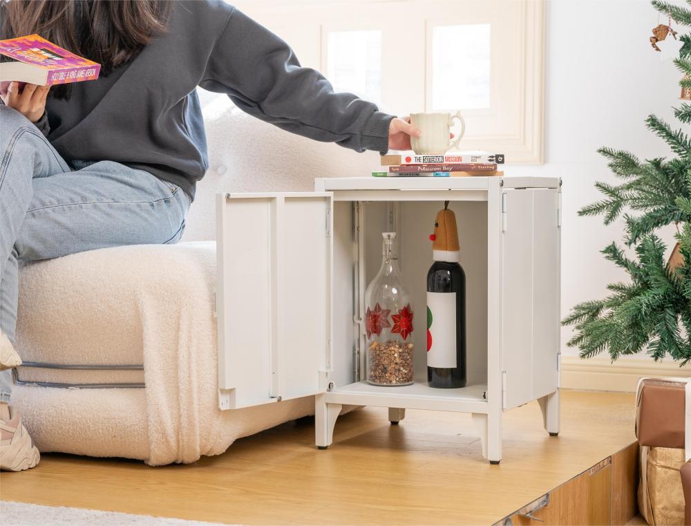 steel side table cabinet