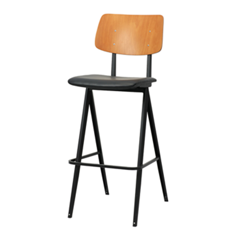 Industrial Upholstered Bar Stool